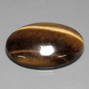 78.03캐럿 천연 골드 브라운 Tiger's Eye, 타원형 컷, 40.7×30.7 mm, 불투명체
