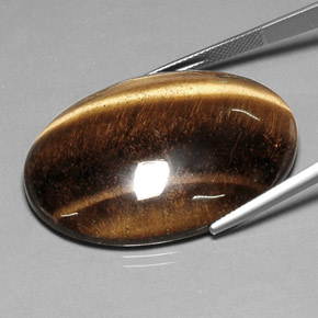 78.03캐럿 천연 골드 브라운 Tiger's Eye, 타원형 컷, 40.7×30.7 mm, 불투명체