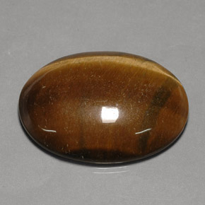 75.77캐럿 천연 골드 브라운 Tiger's Eye, 타원형 컷, 40×29.9 mm, 불투명체