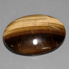 75.05캐럿 천연 골드 브라운 Tiger's Eye, 타원형 컷, 40.1×30 mm, 불투명체