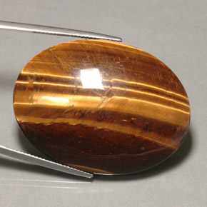 74.22캐럿 천연 골드 브라운 Tiger's Eye, 타원형 컷, 39.9×30 mm, 불투명체