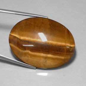 78.13캐럿 천연 골드 브라운 Tiger's Eye, 타원형 컷, 40×30.1 mm, 불투명체