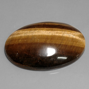 76.52캐럿 천연 골드 브라운 Tiger's Eye, 타원형 컷, 39.9×29.9 mm, 불투명체