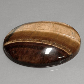 75.54캐럿 천연 골드 브라운 호랑이의 눈, 타원형 컷, 불투명체