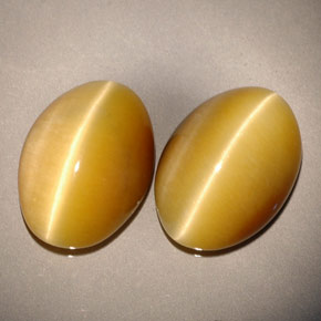 캐럿 천연 골드 Tiger's Eye 보석, 타원형 컷, 13.8×9.8 mm, 불투명체