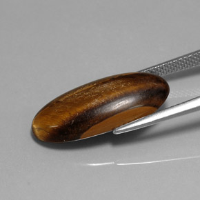 10.15캐럿 천연 골드 브라운 호랑이의 눈, 타원형 컷, 불투명체