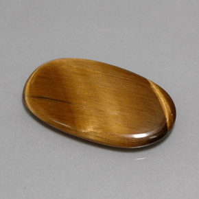 10.07캐럿 천연 골드 브라운 Tiger's Eye, 타원형 컷, 24.4×14.6 mm, 불투명체