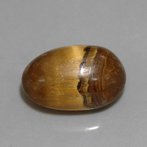 12.90캐럿 천연 골드 브라운 Tiger's Eye, 타원형 컷, 17.8×11.8 mm, 불투명체