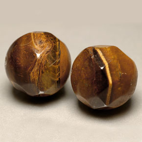 캐럿 천연 골드 브라운 Tiger's Eye 보석, 구형 / 볼, 10.61 mm, 불투명체