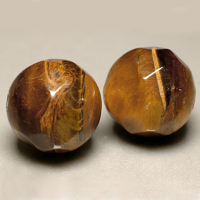 캐럿 천연 골드 브라운 Tiger's Eye 보석, 구형 / 볼, 10.61 mm, 불투명체