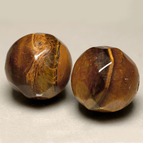 캐럿 천연 골드 브라운 Tiger's Eye 보석, 구형 / 볼, 10.61 mm, 불투명체