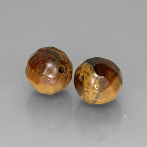 캐럿 천연 골드 브라운 Tiger's Eye 보석, 구형 / 볼, 10.5×10.3 mm, 불투명체