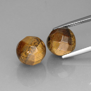 캐럿 천연 골드 브라운 Tiger's Eye 보석, 구형 / 볼, 10.5×10.3 mm, 불투명체