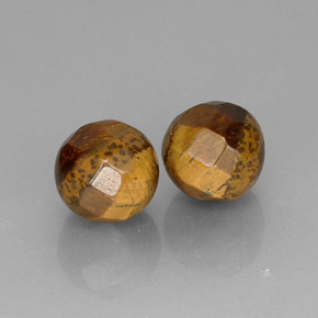 캐럿 천연 골드 브라운 Tiger's Eye 보석, 구형 / 볼, 10.5×10.3 mm, 불투명체