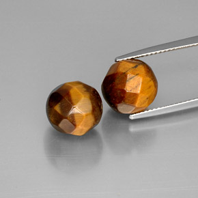 캐럿 천연 골드 브라운 Tiger's Eye 보석, 구형 / 볼, 10.35 mm, 불투명체