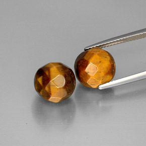 캐럿 천연 골드 브라운 Tiger's Eye 보석, 구형 / 볼, 10.35 mm, 불투명체