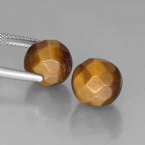 캐럿 천연 골드 브라운 호랑이의 눈 보석, 구 / 공, 불투명체