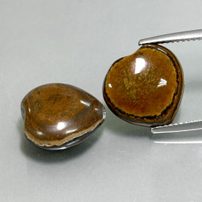 캐럿 천연 다색 호랑이의 눈 보석, 하트 모양, 불투명체