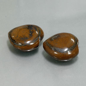 캐럿 천연 멀티컬러 Tiger's Eye 보석, 하트 모양, 13.9×13.5 mm, 불투명체
