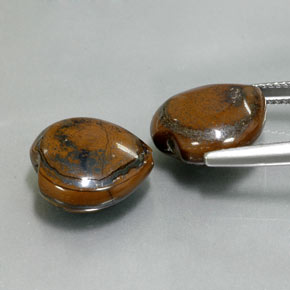 캐럿 천연 멀티컬러 Tiger's Eye 보석, 하트 모양, 13.9×13.5 mm, 불투명체