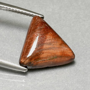 7.11캐럿 천연 골드 브라운 Tiger's Eye, 트릴리언, 16×13.5 mm, 불투명체