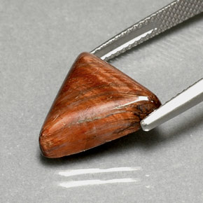 7.11캐럿 천연 골드 브라운 Tiger's Eye, 트릴리언, 16×13.5 mm, 불투명체