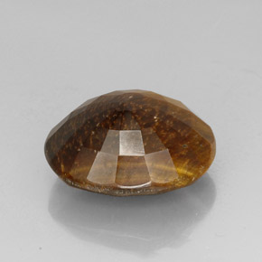 25.78캐럿 천연 골드 브라운 Tiger's Eye, 타원형 컷, 21.4×17.5 mm, 불투명체