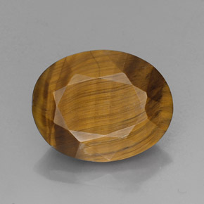 14.10캐럿 천연 골드 브라운 Tiger's Eye, 타원형 컷, 18.6×14.7 mm, 불투명체