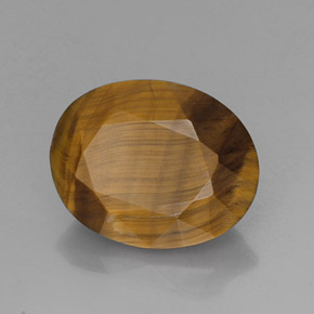 14.10캐럿 천연 골드 브라운 Tiger's Eye, 타원형 컷, 18.6×14.7 mm, 불투명체