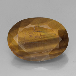 18.43캐럿 천연 골드 브라운 Tiger's Eye, 타원형 컷, 21.3×15.4 mm, 불투명체