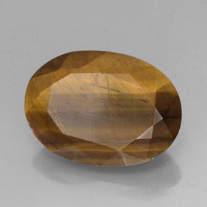 18.43캐럿 천연 골드 브라운 Tiger's Eye, 타원형 컷, 21.3×15.4 mm, 불투명체