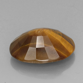 18.43캐럿 천연 골드 브라운 Tiger's Eye, 타원형 컷, 21.3×15.4 mm, 불투명체