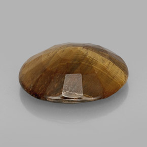 16.94캐럿 천연 골드 브라운 호랑이의 눈, 타원형 컷, 불투명체