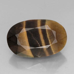 13.19캐럿 천연 멀티컬러 Tiger's Eye, 타원형 컷, 19.7×12.5 mm, 불투명체