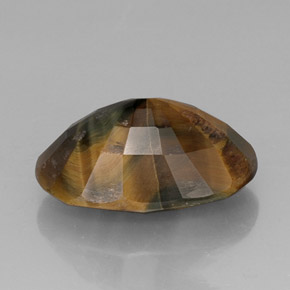 13.19캐럿 천연 멀티컬러 Tiger's Eye, 타원형 컷, 19.7×12.5 mm, 불투명체