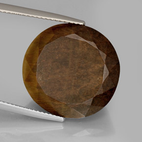20.85캐럿 천연 골드 브라운 Tiger's Eye, 타원형 컷, 19.3×18.5 mm, 불투명체