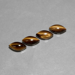 캐럿 천연 골드 브라운 Tiger's Eye 보석, 마퀴즈, 11.9×6.1 mm, 불투명체