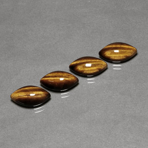 캐럿 천연 골드 브라운 Tiger's Eye 보석, 마퀴즈, 12×6.1 mm, 불투명체