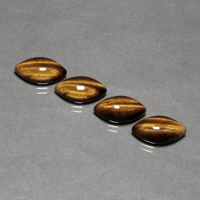 캐럿 천연 골드 브라운 Tiger's Eye 보석, 마퀴즈, 12×6.1 mm, 불투명체