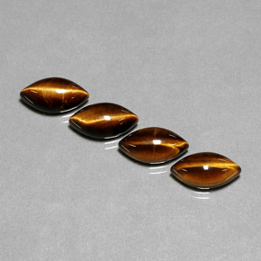 캐럿 천연 골드 브라운 Tiger's Eye 보석, 마퀴즈, 11.9×6.1 mm, 불투명체