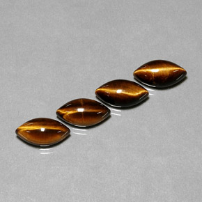 캐럿 천연 골드 브라운 Tiger's Eye 보석, 마퀴즈, 11.9×6.1 mm, 불투명체