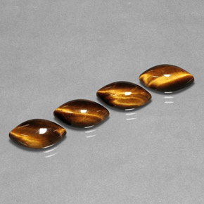 캐럿 천연 골드 브라운 Tiger's Eye 보석, 마퀴즈, 12×6.1 mm, 불투명체