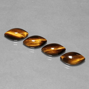 캐럿 천연 골드 브라운 Tiger's Eye 보석, 마퀴즈, 12×6.1 mm, 불투명체
