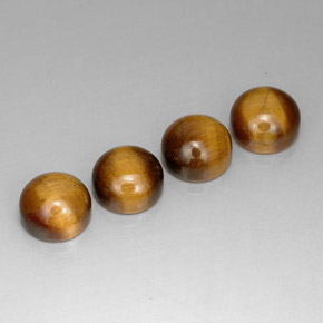 캐럿 천연 골드 브라운 Tiger's Eye 보석, 라운드 컷, 8.08 mm, 불투명체