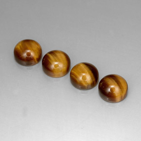 캐럿 천연 골드 브라운 Tiger's Eye 보석, 라운드 컷, 8.02 mm, 불투명체