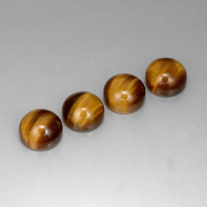 캐럿 천연 골드 브라운 Tiger's Eye 보석, 라운드 컷, 8.02 mm, 불투명체