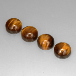 캐럿 천연 골드 브라운 Tiger's Eye 보석, 라운드 컷, 8.03 mm, 불투명체