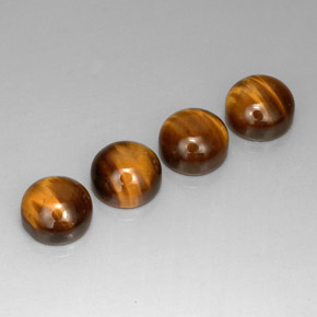 캐럿 천연 골드 브라운 Tiger's Eye 보석, 라운드 컷, 8.03 mm, 불투명체