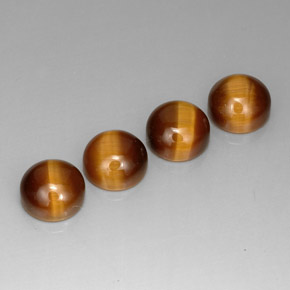 캐럿 천연 골드 브라운 Tiger's Eye 보석, 라운드 컷, 8.02 mm, 불투명체