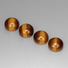 캐럿 천연 골드 브라운 Tiger's Eye 보석, 라운드 컷, 8.02 mm, 불투명체